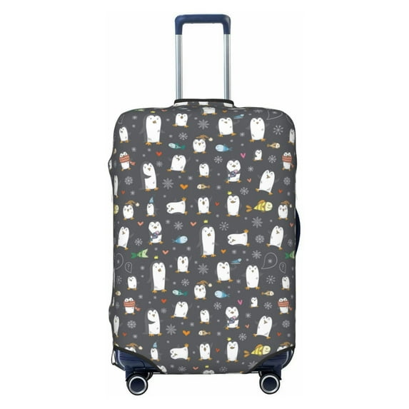 Daiia Lovely Penguin Luggage Cover, Thickened Washable Travel Luggage Covers, Elastic Unique Baggage Covers for 18-20 inch Luggage-X-Large