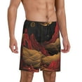 thumbnail image 1 of Daiia Lunar Mountains Golden Rivers Mens Woven Stretch Pajama Short,Short Pajama Pants-Medium, 1 of 7