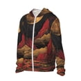 thumbnail image 1 of Daiia Lunar Mountains Golden Rivers UPF 50+ Sun Protection Hoodie Jacket Lightweight Long Sleeve Sun Shirt for Women Men with Pocket Hiking Outdoor-Large, 1 of 7