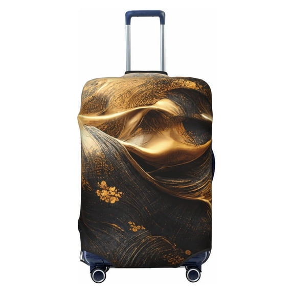 Daiia Luxurious Gold Flow Luggage Cover, Thickened Washable Travel Luggage Covers, Elastic Unique Baggage Covers for 18-20 inch Luggage-Large