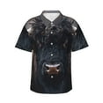 thumbnail image 1 of Daiia Majestic Black Yak Hawaiian Shirt for Men Gentle Cotton Regular Short Sleeve Casual-Large, 1 of 9