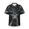 thumbnail image 1 of Daiia Majestic Forest Stag Hawaiian Shirt for Men Gentle Cotton Regular Short Sleeve Casual-X-Large, 1 of 9