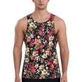 thumbnail image 1 of Daiia Many Kind Of Flowers Printed Men's Quick Dry Fit Muscle Tank Top Slim-Fit Tank Workout Tank Top Lightweight Sports Tank Top-, 1 of 7