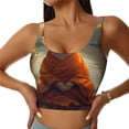thumbnail image 1 of Daiia Maple Leaf Meditating Chihuahua Printed Women's Sports Bra, Breathable Activewear Bra with U-Back Design and Removable Pads, Comfortable and Supportive for Yoga, Workout-Large, 1 of 8