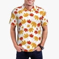 thumbnail image 1 of Daiia Maple Leaf Pattern Men’s Polo Shirts,Solid Deck Shirt,Classic Fit, Breathable Cotton Polo for Casual and Sport Wear-Small, 1 of 7