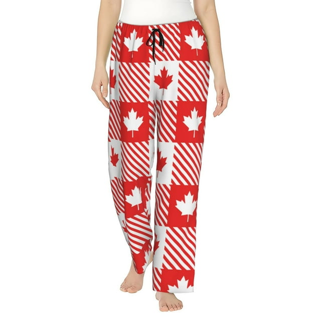 Daiia Maple Leaves1 Women's Sleep Pant with Pockets and Drawstring ...