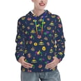 thumbnail image 1 of Daiia Mardi Gras Carnival Pattern Women's Fashion Hoodies & Sweatshirts with Kangaroo Pocket Hooded Sweatshirt with Eye-catching Drawstrings-X-Large, 1 of 7