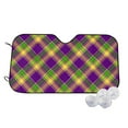 thumbnail image 1 of Daiia Mardi Gras Plaid Windshield Sun Shade for Car SUV Truck (Medium ), Car Sun Shade Windshield, Car Shades for Front Windows, Sunshade for Car Windshield, 1 of 7