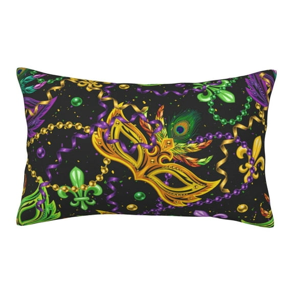 Daiia Mardi Gras Surface Bedding Waterproof Pillow Protector Zippered Queen – Bed Bug Proof Pillow Encasement-14"x20"
