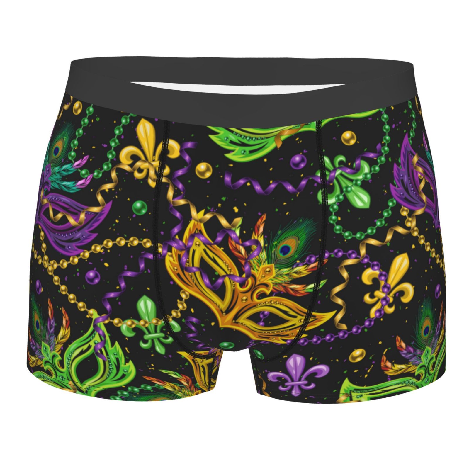Daiia Mardi Gras Surface Men's Underwear Boxer Briefs, Cotton Stretch ...