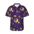 thumbnail image 1 of Daiia Mardi Gras and Donuts Hawaiian Shirt for Men Gentle Cotton Regular Short Sleeve Casual-XX-Large, 1 of 9
