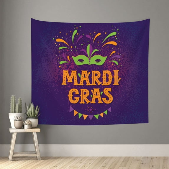 Daiia Mardi Gras2 Pattern Tapestry 60x51 Inches Wall Hanging Tapestry Artistic Wall Hanging Bedroom Wall Decor Living Room Tapestry Dorm Room Decor