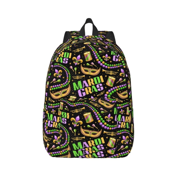 Daiia Mardi Gras3 Vintage Canvas Backpack for Men and Women ,Hiking Backpack,Travel Laptop Bag for School,Large Capacity Backpack
