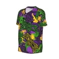 thumbnail image 1 of Daiia Mardi Gras7 Mens Baseball Jersey Button Down Shirts Short Sleeve Sports Uniforms-Large, 1 of 9