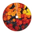thumbnail image 1 of Daiia Marigold Flowers In Different Colors Drawing Merry Christmas Tree Skirt , Xmas Large Lace-up Tree Skirt, Santa Snowflakes Rustic Home Decorations New Year Party Farmhouse Decor-30", 1 of 6
