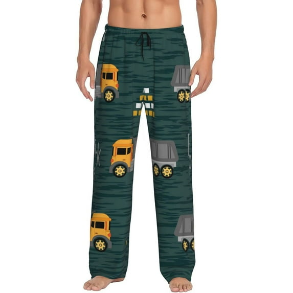 Daiia Men'S Big Machine Pants,Bottoms Sleep Lounge,Pajama Pants,Pj Bottoms Drawstring And Pockets-Large