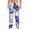 thumbnail image 1 of Daiia Men'S Butterflies Pants,Bottoms Sleep Lounge,Pajama Pants,Pj Bottoms Drawstring And Pockets-Small, 1 of 9