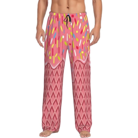 Daiia Men'S Chocolate With Flowing Cream Pants,Bottoms Sleep Lounge,Pajama Pants,Pj Bottoms Drawstring And Pockets-Xx-Large