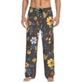 thumbnail image 1 of Daiia Men'S Colorful Flowers With Butterfly Pants,Bottoms Sleep Lounge,Pajama Pants,Pj Bottoms Drawstring And Pockets-X-Large, 1 of 9