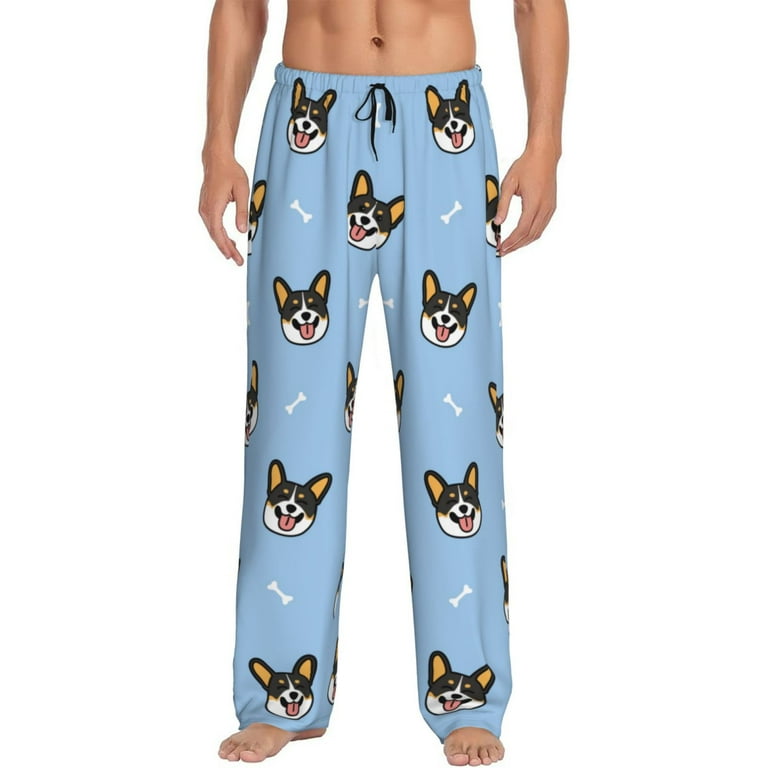Daiia Men S Corgi Dog Pants Bottoms Sleep Lounge Pajama Pants Pj Bottoms Drawstring And Pockets Xx Large