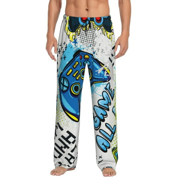 Daiia Men'S Game All Day Pants,Bottoms Sleep Lounge,Pajama Pants,Pj Bottoms Drawstring And Pockets-Small