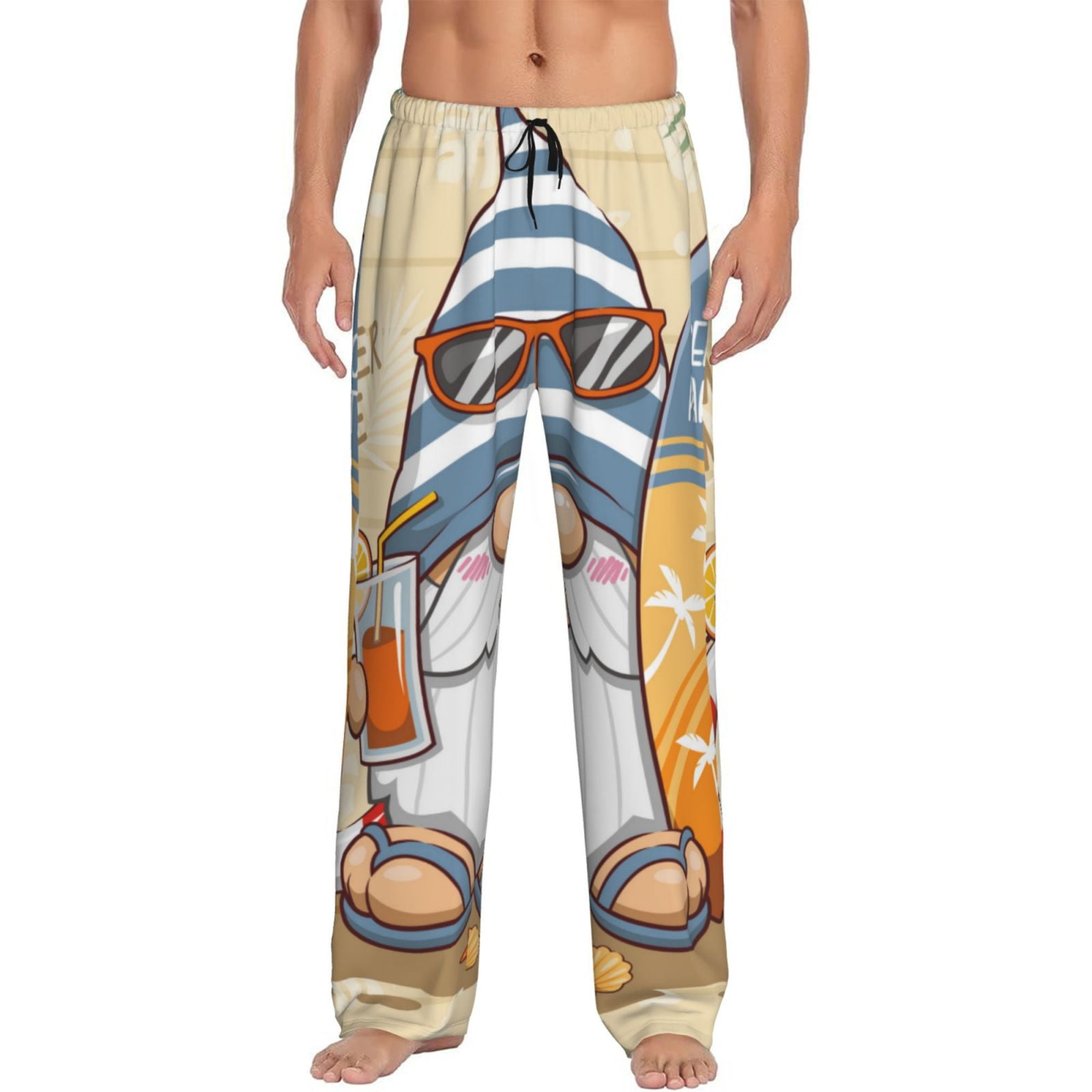 Daiia Men'S Hello Summer Cute Gnome Pants,Bottoms Sleep Lounge,Pajama ...