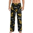thumbnail image 1 of Daiia Men'S Hohey Bee Golden Embroidery Pants,Bottoms Sleep Lounge,Pajama Pants,Pj Bottoms Drawstring And Pockets-Xx-Large, 1 of 9