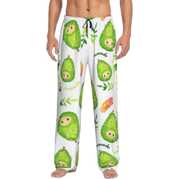 Daiia Men'S Kawaii Avocado Pants,Bottoms Sleep Lounge,Pajama Pants,Pj Bottoms Drawstring And Pockets-Small