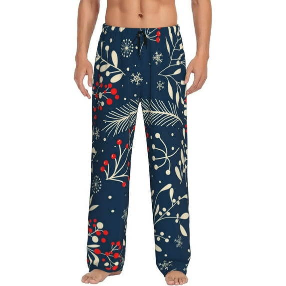 Daiia Men'S Merry Christmas Pants,Bottoms Sleep Lounge,Pajama Pants,Pj Bottoms Drawstring And Pockets-Large