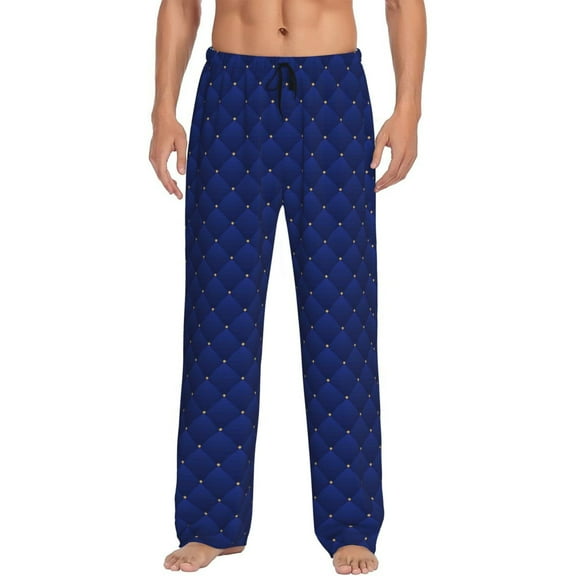 Daiia Men'S Navy Blue Pants,Bottoms Sleep Lounge,Pajama Pants,Pj Bottoms Drawstring And Pockets-Medium