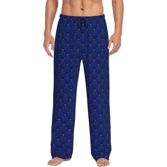 Daiia Men'S Navy Blue Pants,Bottoms Sleep Lounge,Pajama Pants,Pj Bottoms Drawstring And Pockets-Small