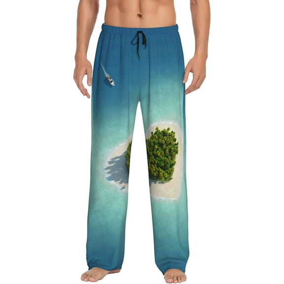 Daiia Men'S Paradise Island Pants,Bottoms Sleep Lounge,Pajama Pants,Pj Bottoms Drawstring And Pockets-Small
