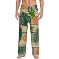 thumbnail image 1 of Daiia Men'S Pineapples Palm Leaves Pants,Bottoms Sleep Lounge,Pajama Pants,Pj Bottoms Drawstring And Pockets-Small, 1 of 9