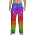 thumbnail image 1 of Daiia Men'S Rainbow Glitter Pants,Bottoms Sleep Lounge,Pajama Pants,Pj Bottoms Drawstring And Pockets-Small, 1 of 9
