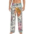 thumbnail image 1 of Daiia Men'S Skull And Flowers Pants,Bottoms Sleep Lounge,Pajama Pants,Pj Bottoms Drawstring And Pockets-Medium, 1 of 9