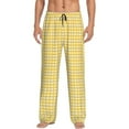 thumbnail image 1 of Daiia Men'S Yellow Gingham Pants,Bottoms Sleep Lounge,Pajama Pants,Pj Bottoms Drawstring And Pockets-X-Large, 1 of 9
