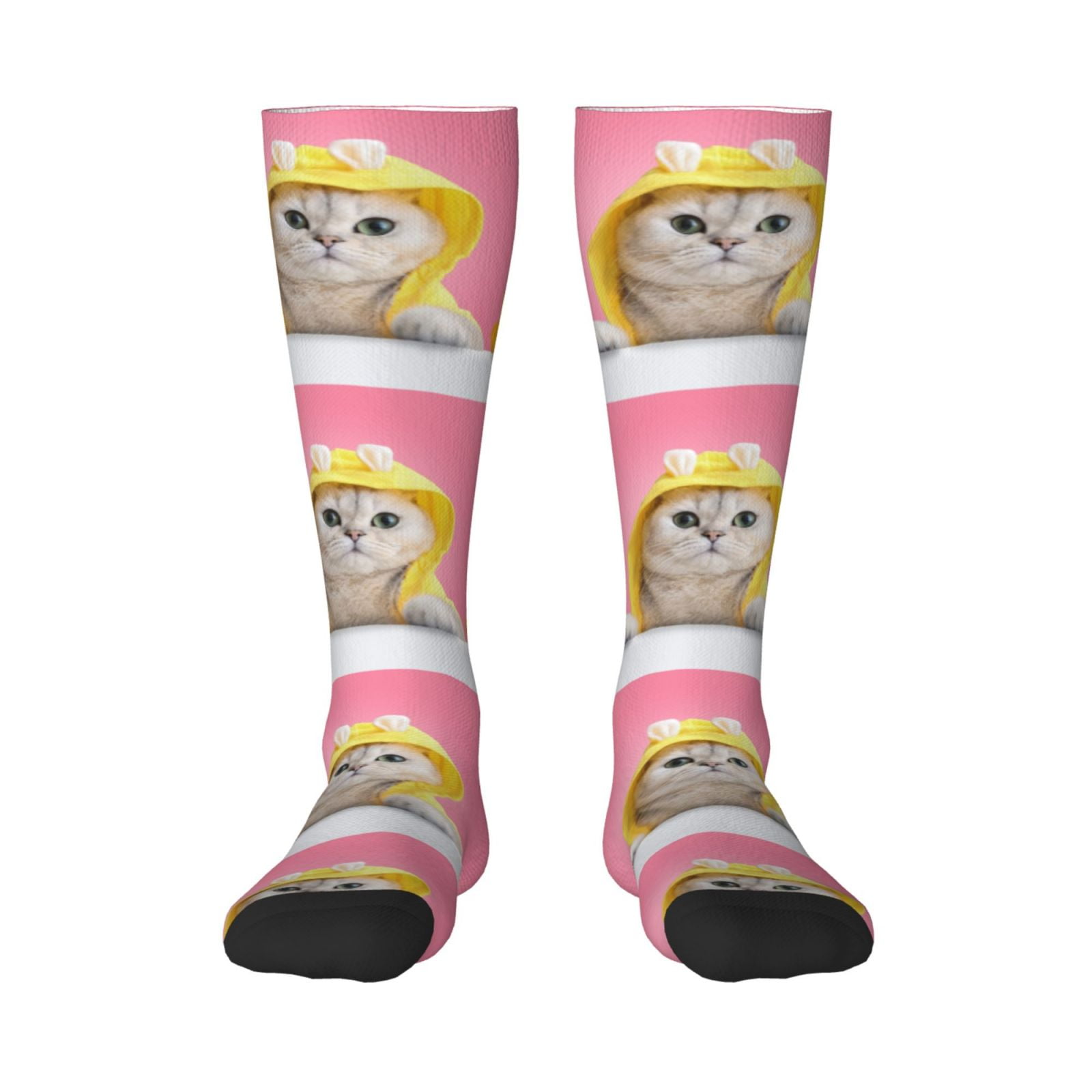 Daiia Mens Funny Crazy Socks Unisex Cool Funky 3d Printed A Funny Cat Socks Boys Novelty