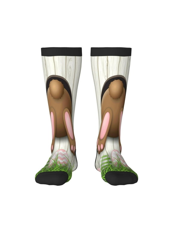 Daiia Mens Funny Crazy Socks Unisex Cool Funky 3d Printed Brown Bunny Socks Boys Novelty Athletic Tube Sock Gifts