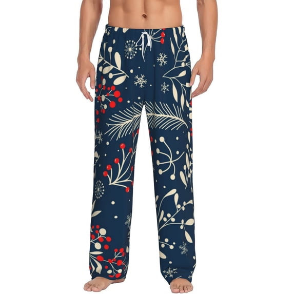 Daiia Merry Christmas Men's Sleep Pant with Pockets and Drawstring,Pajama Pants-X-Large