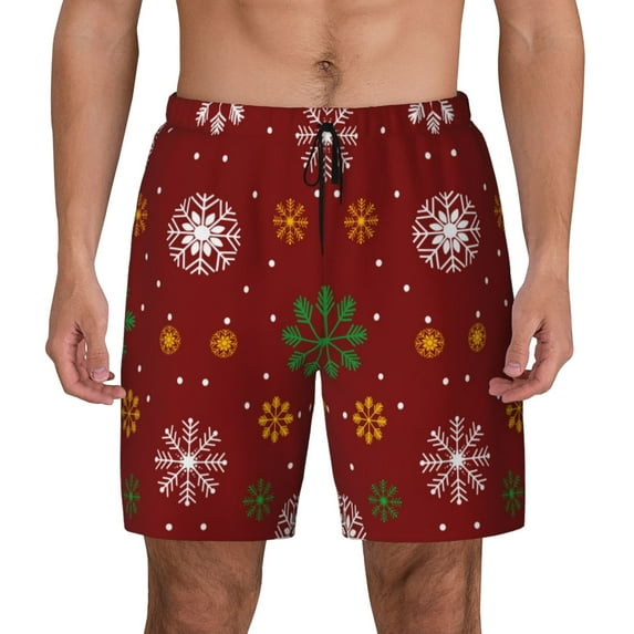 Daiia Merry Christmas Mens Swim Trunks Swim Shorts Quick Dry Swim Shorts with Mesh Lining Pockets-XX-Large