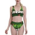 thumbnail image 1 of Daiia Merry Christmas printed 2 piece Swimsuit Bikinis for Women High Waisted Racerback Bathing Suits Summer Tummy Control Scoop Neck Swimwear-Medium, 1 of 8
