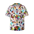 thumbnail image 1 of Daiia Mexican Bright Style Men's Linen Shirts Short Sleeve Casual Shirts Button Down Shirt for Men Beach Summer Wedding Shirt-4X-Large, 1 of 7