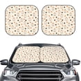 thumbnail image 1 of Daiia Milk Tea 2PCS Car Windshield Sun Shade, Foldable Sun Shield for Car Front Window, Auto Sun Blocker Visor Protector Universal for Truck SUV Pickup-Medium, 1 of 7