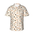 thumbnail image 1 of Daiia Milk Tea Hawaiian Shirt for Men Gentle Cotton Regular Short Sleeve Casual-Medium, 1 of 1