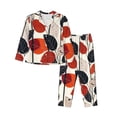 thumbnail image 1 of Daiia Modern Abstract Leaf Pattern for Women's Long-Sleeved Pajama Set – Soft & Comfortable Sleepwear Button-Up Pajamas Cozy Lounge Wear-Large, 1 of 7
