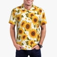 thumbnail image 1 of Daiia Modern Elegant Sunflower Pattern Men’s Polo Shirts,Solid Deck Shirt,Classic Fit, Breathable Cotton Polo for Casual and Sport Wear-4X-Large, 1 of 7