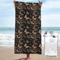 thumbnail image 1 of Daiia Modern Golden Butterfly Pattern Quick Dry Towel, Super Absorbent Travel Towel with Hanging Loop & Carabiner, Lightweight Compact Fast-Drying Microfiber Towel-31.5"x63", 1 of 8