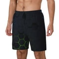 thumbnail image 1 of Daiia Modern Hexagonal Neon Grid Mens Swim Trunks Swim Shorts Quick Dry Swim Shorts with Mesh Lining Pockets-3X-Large, 1 of 9