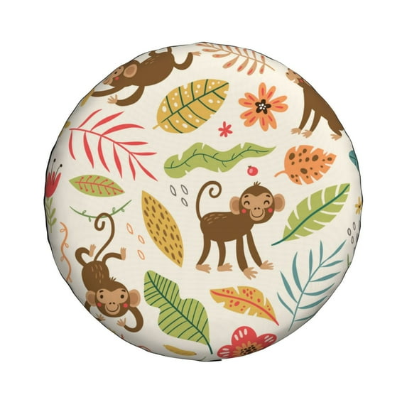 Daiia Monkeys in the Jungle Tire Covers , Travel Trailer Camper Truck SUV Motorhome Waterproof Wheel Cover, Sun Rain Snow Protector-16 inch