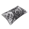 thumbnail image 1 of Daiia Monochrome Deer Floral Bedding Waterproof Pillow Protector Zippered Queen – Bed Bug Proof Pillow Encasement-14"x20", 1 of 6
